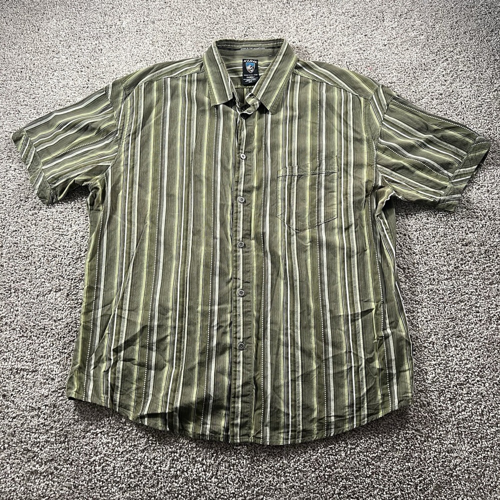 Kuhl Suncel Shirt Men XXL Green Button Down Outdoor Comfort Light Casual Classic